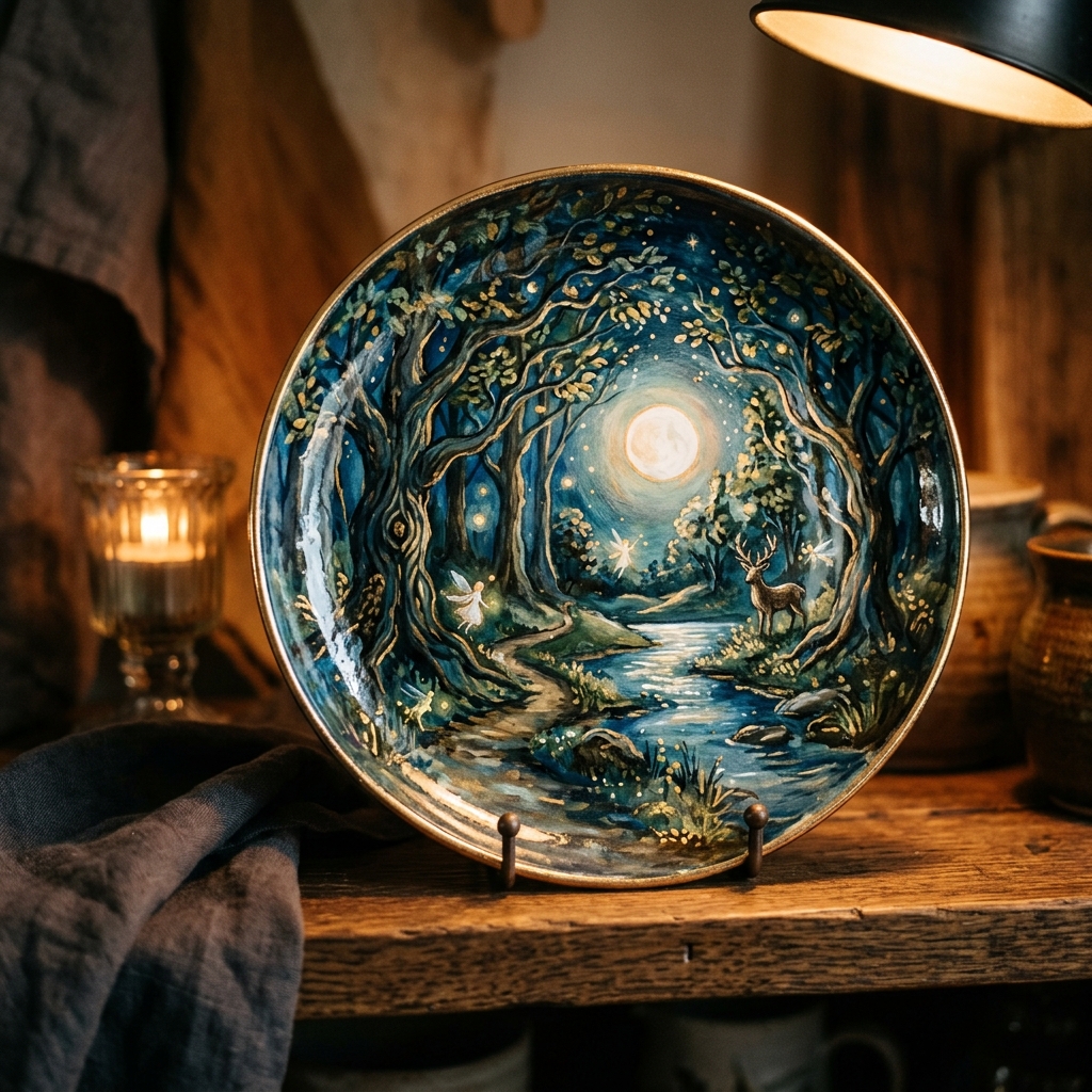 Vanya Decor Plate - Premium Hand-painted Ceramic Art | BrushestoPixels